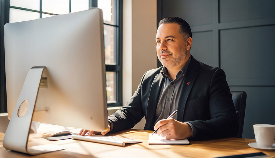 Sales agent doing market research